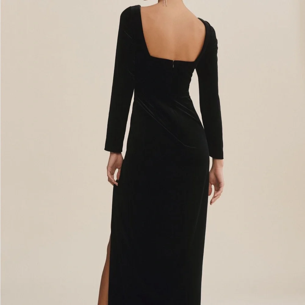 Black velvet floor length Jenny yoo dress - Picture 2 of 3